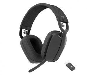 Logitech Zone Vibe Wireless MS Teams Wireless Headphones, USB-C Bluetooth receiver, Graphite