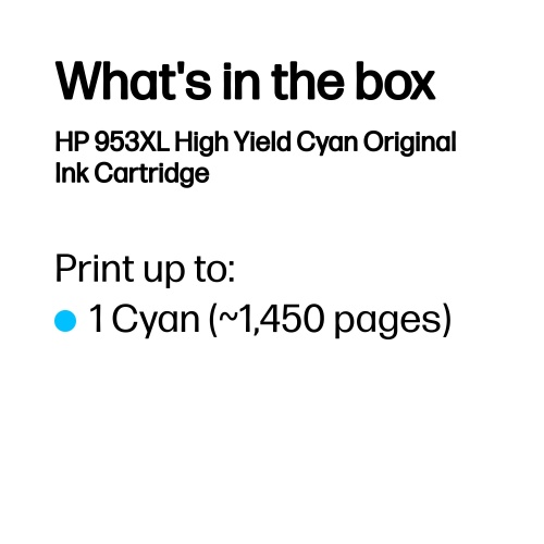 HP 953XL (F6U16AE) Ink Cartridge, Cyan
