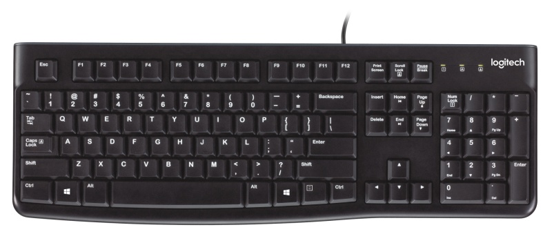 Logitech K120 Wired Keyboard USB-A US Int, Black