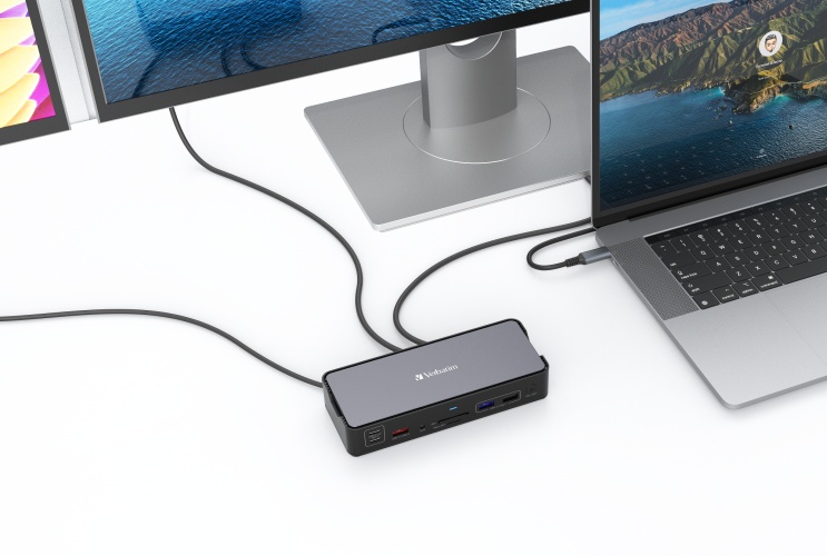Verbatim 32171 CDS-15 USB-C Pro Docking Station 15 Ports, Grey/Black