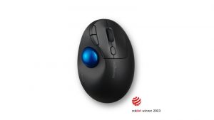 Kensington ProFit Ergo TB450 Trackball Wireless Mouse, RF Wireless + Bluetooth, 1600 DPI, Black/Blue