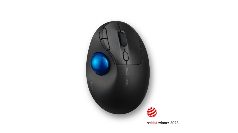 Kensington ProFit Ergo TB450 Trackball Wireless Mouse, RF Wireless + Bluetooth, 1600 DPI, Black/Blue