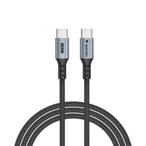 Verbatim 31845 Sync & Charge Cable USB-C to USB-C 60W 480Mbps 120cm, Grey/Black