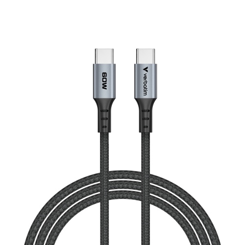 Verbatim 31845 Sync & Charge Cable USB-C to USB-C 60W 480Mbps 120cm, Grey/Black