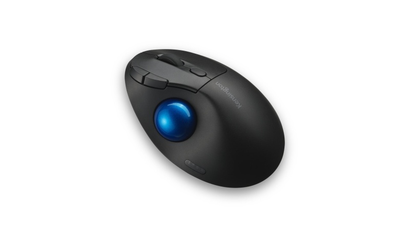 Kensington ProFit Ergo TB450 Trackball Wireless Mouse, RF Wireless + Bluetooth, 1600 DPI, Black/Blue
