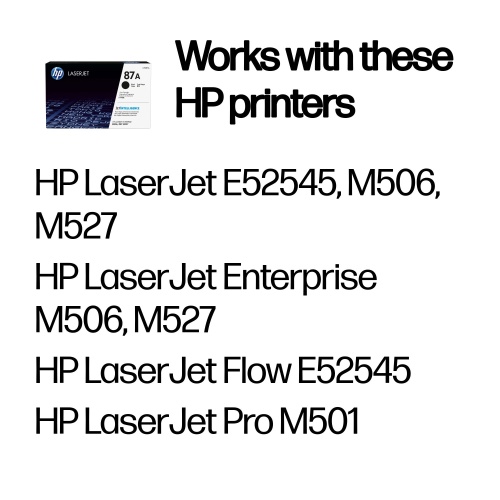 HP 87A (CF287A) Toner Cartridge, Black