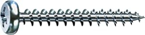 Ecost customer return SPAX Universal Screw, Round Head, Cross Recess Z, 4CUT, Full Thread, Galvanis