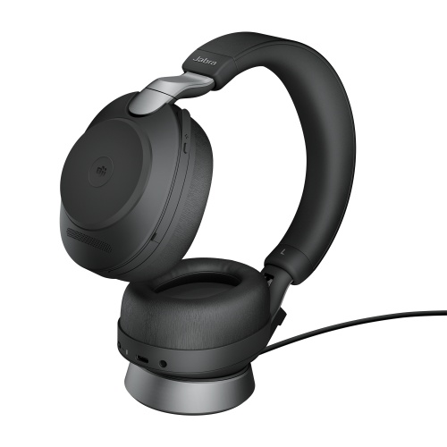 Jabra Evolve2 85 MS Stereo Wired & Wireless Headset, Bluetooth, USB-A, Charging Stand, Black