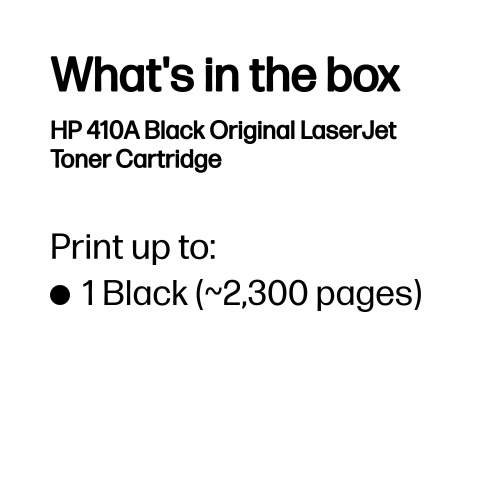 HP 410A (CF410A) Toner Cartridge, Black