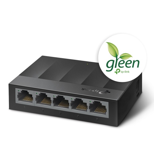 TP-Link LS1005G 5-Port 10/100/1000Mbps Desktop Switch, Plastic housing, Black