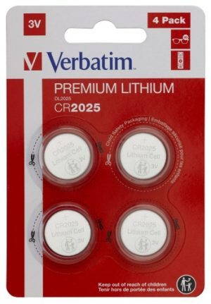 Verbatim 49532 Lithium Batteries CR2025 3V (4 pcs/Pack)