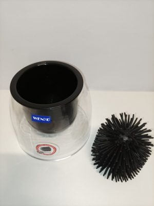 76kx4qcp1MhMgiH3pdfWaOSx6mLwsP5nLWM8mjxQ Ecost customer return WENKO Fiesta Toilet Brush Holder Black / Transparent Polystyrene 14