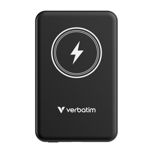 Verbatim 32240 Charge 'n' Go Magnetic Wireless Power Bank 5000mAh, Black