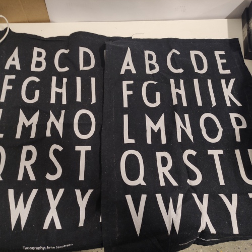Ecost customer return Design Letters Classic Tea Towel (Black) 100% Cotton, OekoTex Cert