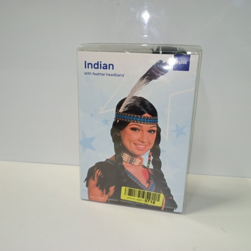 Ecost Customer Return Folat 26822 Indian Wig with Braids and Feather, Black, One Size