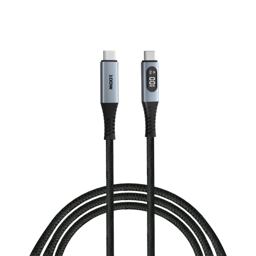 Verbatim 31848 Sync & Charge Cable USB-C to USB-C 100W 480Mbps 120cm, Power Display, Grey/Black