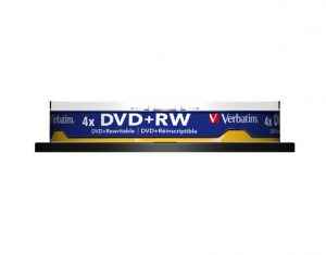 Verbatim 43488 DVD+RW SERL 4.7GB 4X Matt Silver Surface Discs (10 pcs/Pack)
