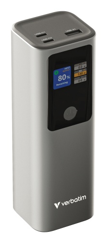 7dd2d813-64a1-43de-9a81-432995ad8c79 Verbatim 32269 Charge 'n' Go Power Bank 27000mAh 183W, USB-C, USB-A, Grey