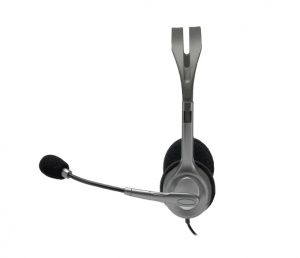Logitech H110 Stereo Wired Headset, 3.5mm jack, Black/Silver