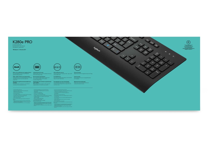Logitech K280e Wired Keyboard, USB, US, Black