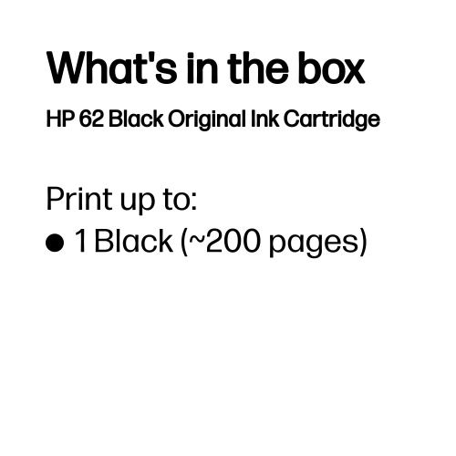 HP 62 (C2P04AE) Ink Cartridge, Black