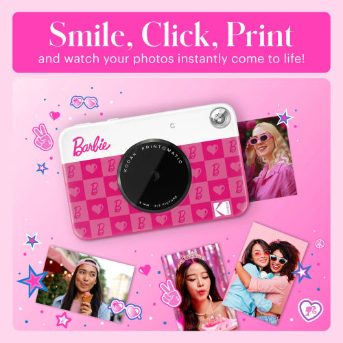 Kodak PRINTOMATIC Barbie Instant Print Camera, 2x3'', Pink