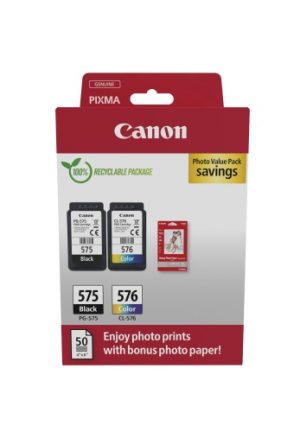 Canon PG-575/CL-576 (5438C004) Photo value pack Ink Cartridge Multipack, BK/CMY