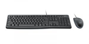 Logitech MK120 Combo Wired Keyboard + Mouse, USB, US Int, Black