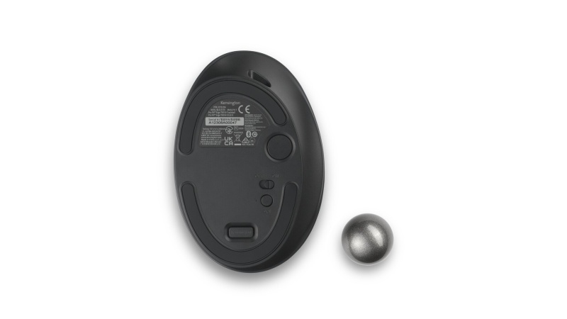 Kensington ProFit Ergo TB550 Trackball Wireless Mouse, RF Wireless + Bluetooth, 1600 DPI, Black/Grey