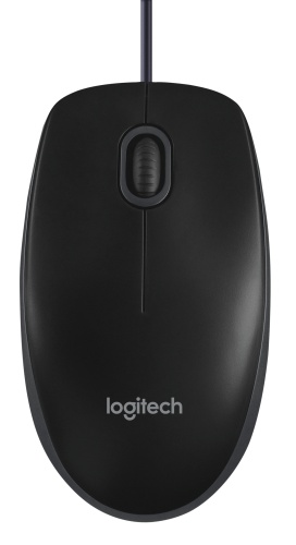 Logitech B100 Wired Mouse, USB Type-A, Optical, 800 DPI, Black