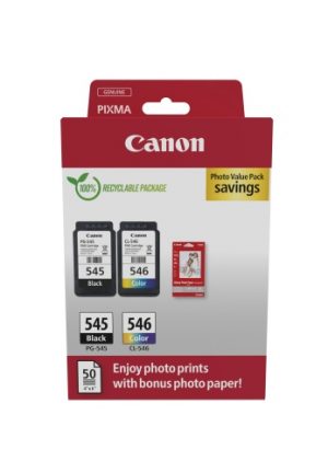 Canon PG-545/CL-546 (8287B008) Ink Cartridge Multipack, BK/CMY