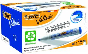 BIC whiteboard marker VELL 1701, 1-5 mm, blue, Box 12 pcs. 525826