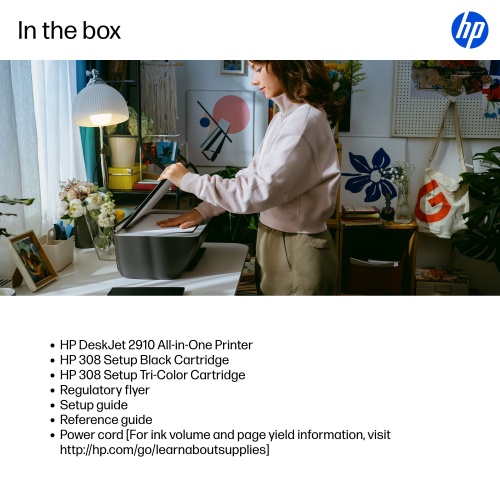 HP DeskJet 2910 AiO Printer Inkjet Colour MFP A4 7.5 ppm USB Wi-Fi