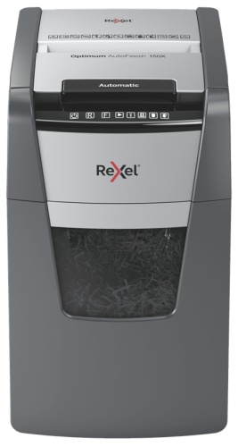 Rexel Optimum AutoFeed+ 150X Paper Shredder Cross Cut 4x28mm P-4 44L 55 dBA