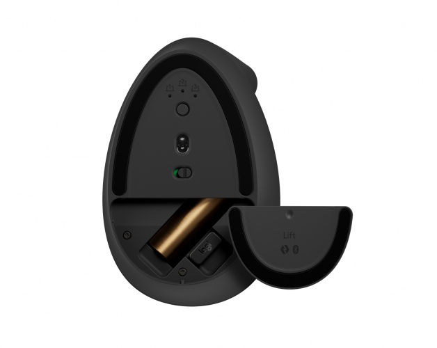 Logitech Lift Vertical Wireless Mouse, RF Wireless + Bluetooth, 4000 DPI, Graphite