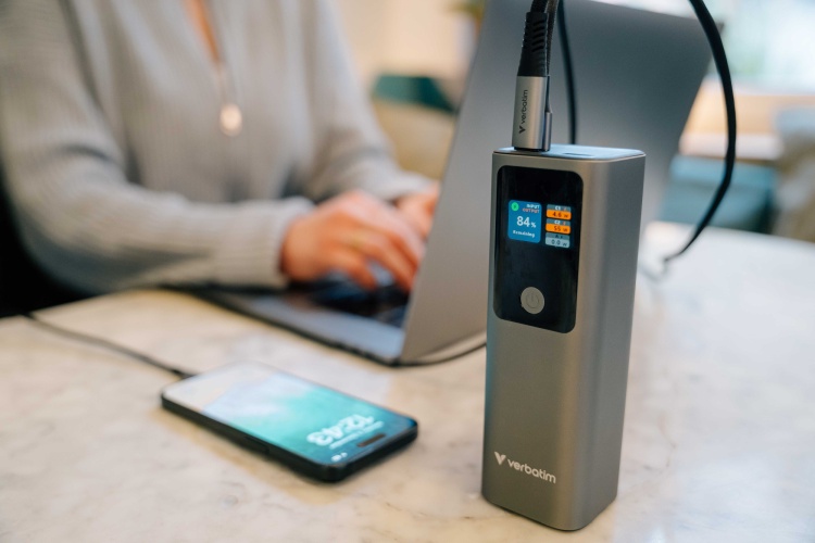 Verbatim 32269 Charge 'n' Go Power Bank 27000mAh 183W, USB-C, USB-A, Grey