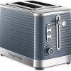 Ecost Customer Return Russell Hobbs Inspire Toaster, Grey, 2 Extra Wide Toast Slots, incl. Bread