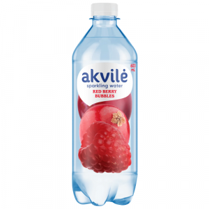 Table water AKVILĖ with red berries, carbonated 0,6L, PET 12pcs