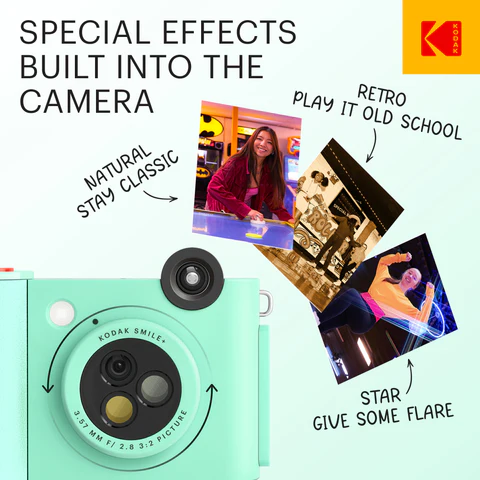 Kodak SMILE+ Instant Print Camera, 2x3'', Green