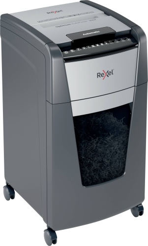 Rexel Optimum AutoFeed+ 300X Paper Shredder Cross cut 4x25 mm P-4 60 L, 55dB, Grey/Black