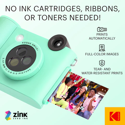 Kodak SMILE+ Instant Print Camera, 2x3'', Green
