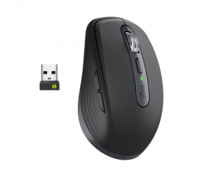Logitech MX Anywhere 3S for Business Wireless Mouse, RF Wireless + Bluetooth, 8000 DPI, Graphite