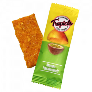Tropicks Dried mango, passion fruit bar, 20 g