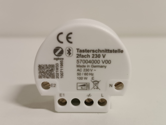 Ecost prekė po grąžinimo NEXENTRO Zigbee 57004000 Push Button Interface Double for Smart Home Retrof