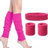 Ecost Customer Return VIKSAUN 80s leg warmers, knitted neon headband and wristbands for sports and g