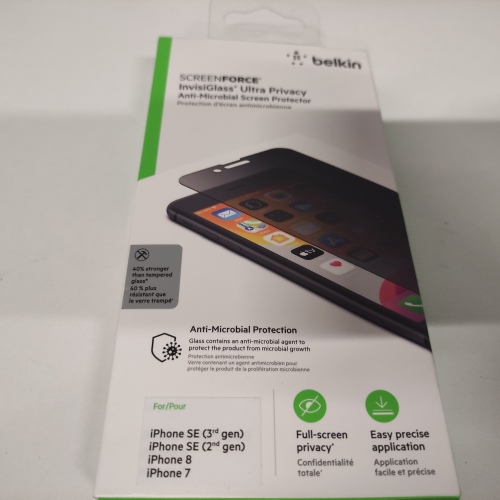 Ecost customer return Belkin Screen Force Tempered Glass, iPhone 7/8 Plus, transparent