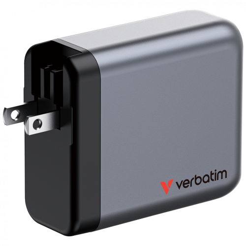 Verbatim 32203 GaN Charger 140W 4-Port, USB-A/USB-C, EU/UK/US PlugS, Grey/Black