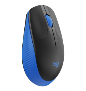 Logitech M190 Full-Size Wireless Mouse, RF Wireless, 1000 DPI, Blue
