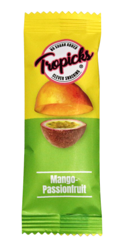 Tropicks Dried mango, passion fruit bar, 20 g
