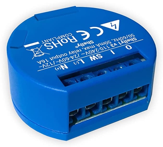 Ecost prekė po grąžinimo Shelly 1 - Switch Actuator 230 V 16 A - WIFI Relay Suitable for Smart Home,